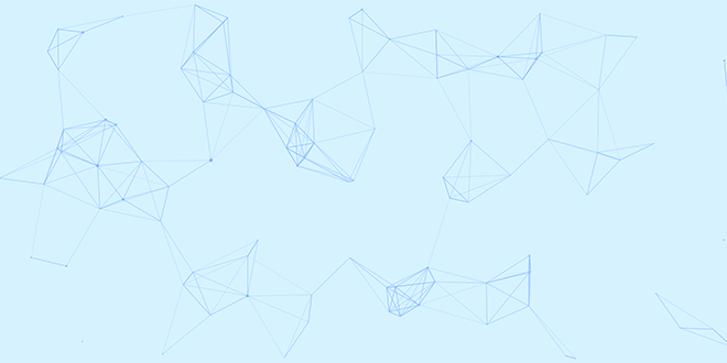 Illustration of blue background with connected particles
