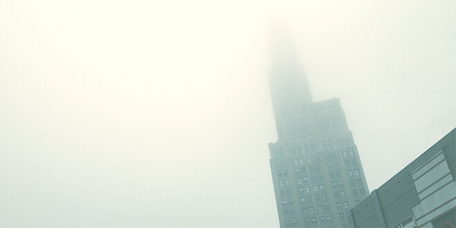 NYC foggy skyline